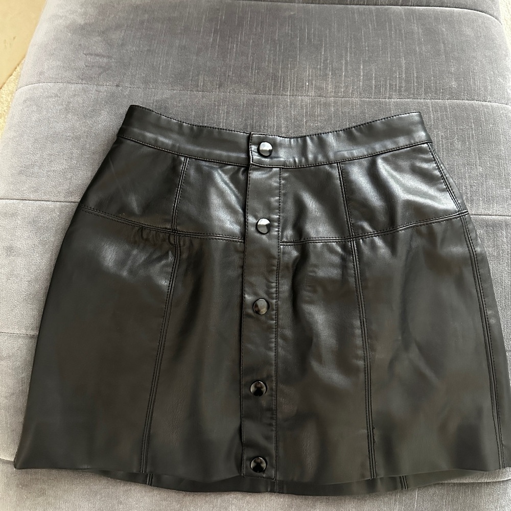 Free people leather button up skirt